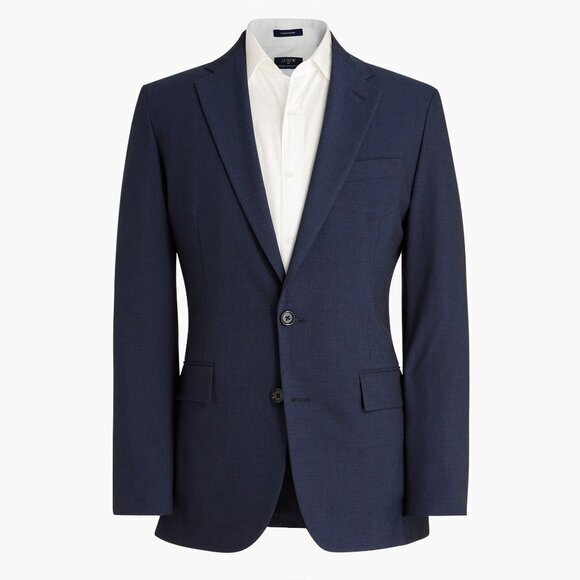 J. Crew Slim Fit Thompson Performance Suit Jacket Navy Sport Coat Mens Size 42L